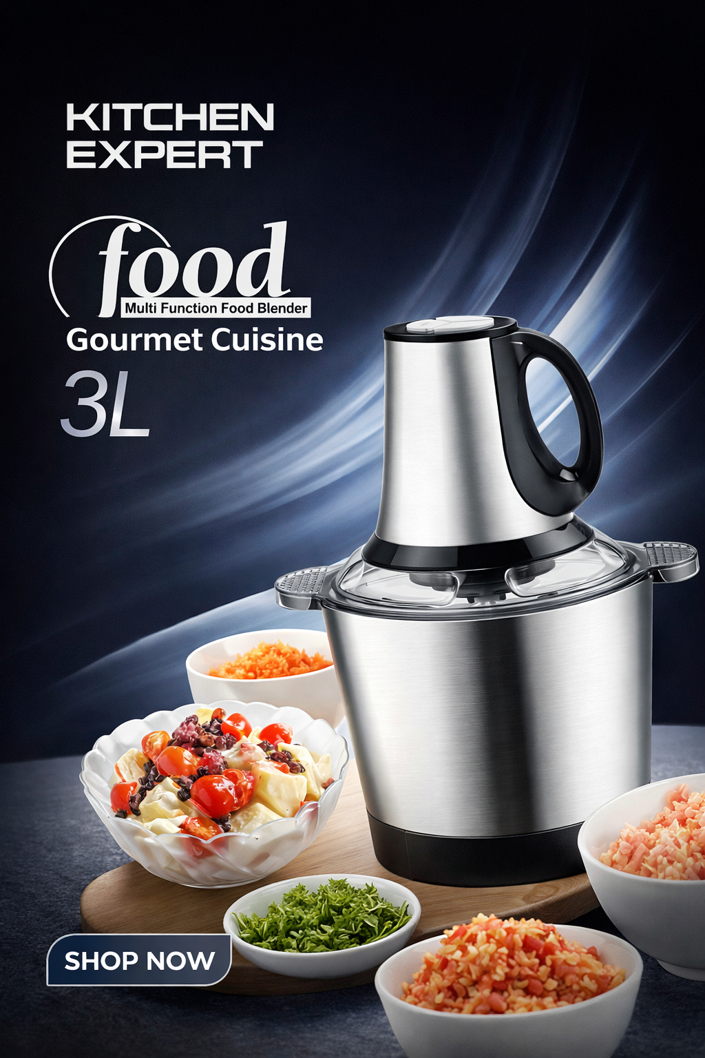 Kitchen Expert Gourmet Cuisine 3L Multi-Function Food Blender & Chopper - Image 4